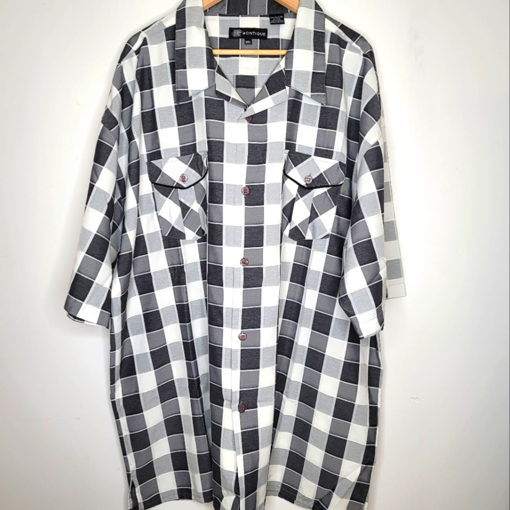 Grey Checkered Button Down Shirt - image 5